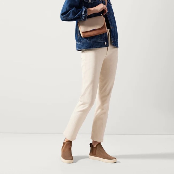 NEW Rothy’s CHELSEA coffee herringbone 6.5 sneakers slip onbrown high top mod - Picture 3 of 5